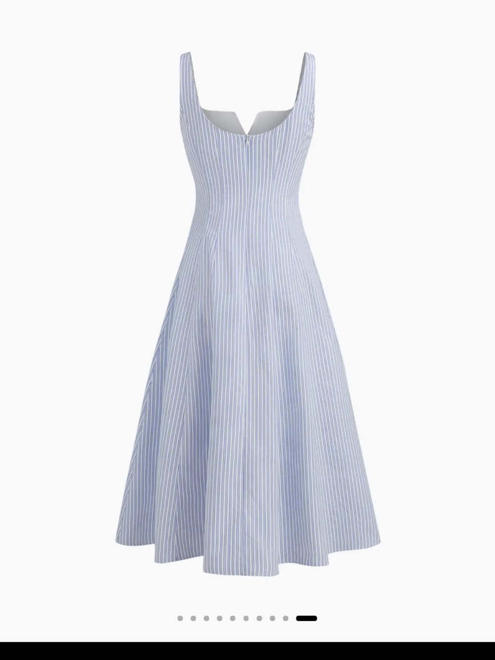 Cider Light Blue & White Striped Midi Fit-and-Flare Dress - Picture 2 of 12